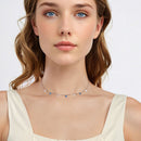 925 Sterling Silver & White Gold Plated Adjustable Layered CZ Necklace for Women-5