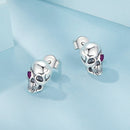 925 Sterling Silver Pavé Setting CZ Earrings 1x0.7cm for Women-4