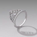 925 Sterling Silver White Gold Plated Ring with Pavé Setting CZ Size 6 for Women-2