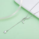 925 Sterling Silver Necklace 47cm with Moon Pendant for Women-5