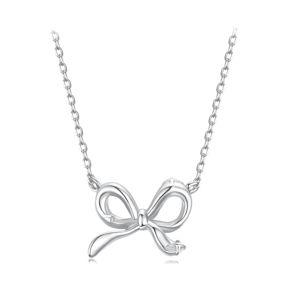 925 Sterling Silver Plated White Gold 40+5cm Adjustable Necklace for Women