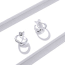 925 Sterling Silver Earrings with Pavé Setting CZ-5