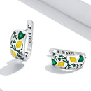 925 Sterling Silver Earrings for Women - Enamel Process - Oxidized Silver - 1.4x0.6 cm-5