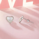 925 Sterling Silver White Shell Plated White Gold Earrings Size 7*8mm-5