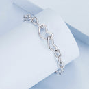 925 Sterling Silver Plated White Gold 19.0 cm Bracelet-3