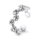 925 Sterling Silver Oxidized Silver 0.44cm Ring for Women-1