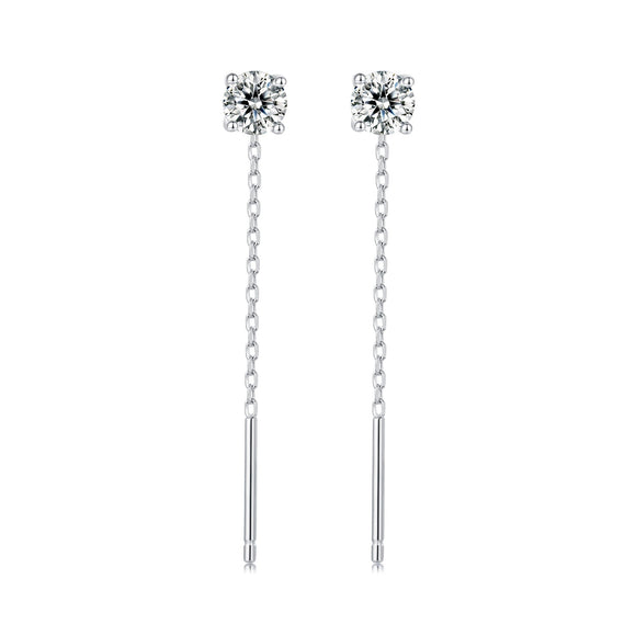 925 Sterling Silver 4.0 Carat Moissanite Earrings for Women