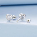 925 Sterling Silver Earrings with Plated White Gold & Pavé Setting CZ, 0.5cm for Women-2