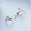 925 Sterling Silver Earrings with Pavé Setting CZ in Oxidized Finish-5