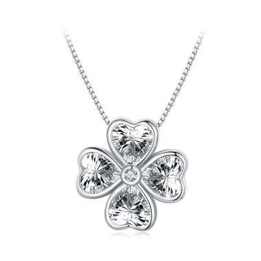 S925 Sterling Silver Pendant Necklace with Pavé Setting CZ in Platinum for Women - 0