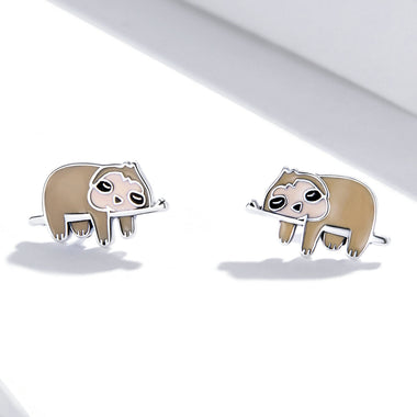 925 Sterling Silver Enamel Oxidized Earrings for Women, 0.7*1.2cm - 0