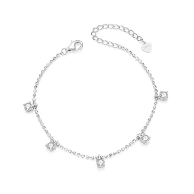925 Sterling Silver Plated Platinum CZ Bracelet for Women - 0