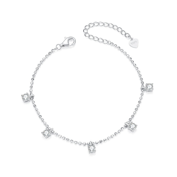925 Sterling Silver Plated Platinum CZ Bracelet for Women