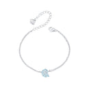 925 Sterling Silver White Gold Plated Bracelet with Enamel Process-1