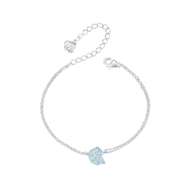 925 Sterling Silver White Gold Plated Bracelet with Enamel Process