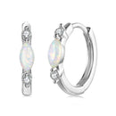 925 Sterling Silver Moissanite and Opal White Gold Plated Earrings for Women-2