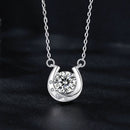 925 Sterling Silver Moissanite Necklace with Pavé Setting, 1 Carat, 400mm Length for Women-5