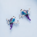 925 Sterling Silver Enamel Process Pavé Setting CZ Earrings-5