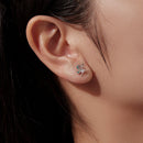 925 Sterling Silver White Gold Plated 1.0x0.7cm CZ Earrings for Women-7
