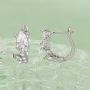 925 Sterling Silver Earrings with White Gold Plating and CZ-3