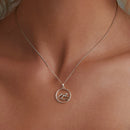 925 Sterling Silver Necklace with Pavé Setting CZ 21*16mm Pendant-8
