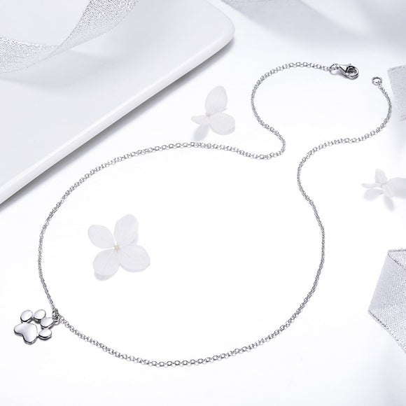 925 Sterling Silver Necklace with SCN Pendant 1.5x1.4cm for Women