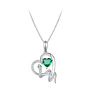 S925 Sterling Silver Plated Platinum Necklace with Pavé Setting and CZ-2