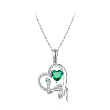 S925 Sterling Silver Plated Platinum Necklace with Pavé Setting and CZ - 0