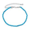 925 Sterling Silver Synthetic Turquoise Bracelet with White Gold Plating for Women-2