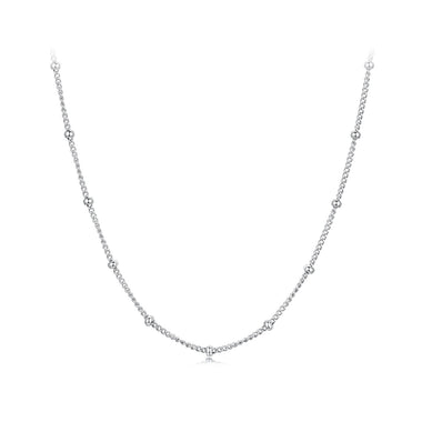 925 Sterling Silver Plated Platinum 45cm Necklace for Women - 0