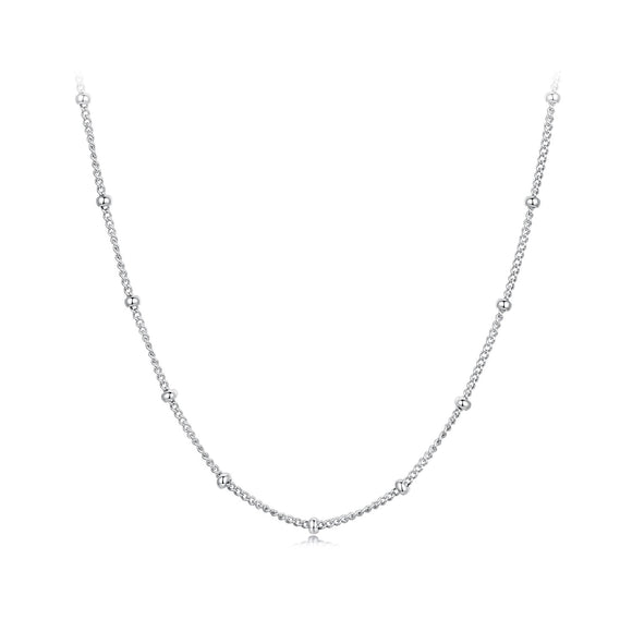 925 Sterling Silver Plated Platinum 45cm Necklace for Women