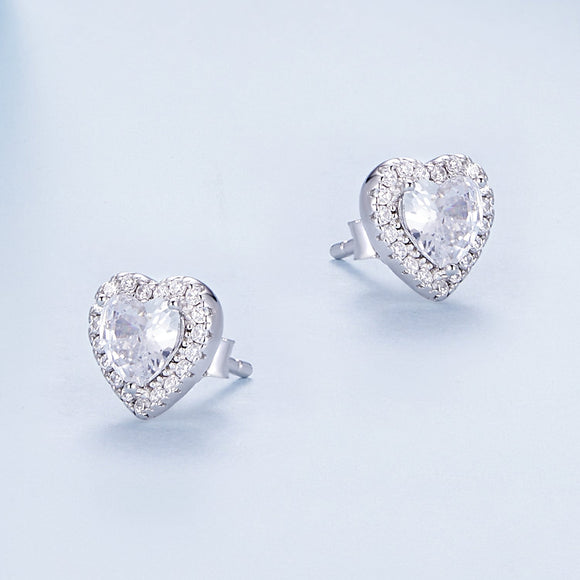 925 Sterling Silver Pavé Setting CZ Earrings