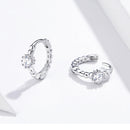 925 Sterling Silver Earrings with Pavé Setting CZ - 1cm for Women-2