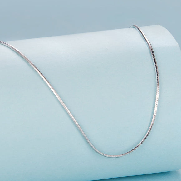925 Sterling Silver + Plated White Gold 40cm Necklace