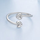 925 Sterling Silver Heart Shaped 0.17cm CZ Ring for Women-3