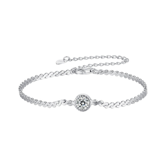 S925 Sterling Silver 5.0mm Moissanite Bracelet for Women