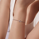925 Sterling Silver Moissanite Bracelet 15+6cm, Plated White Gold, for Women-7