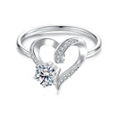 925 Sterling Silver Moissanite Heart-Shaped Ring Size 7 for Women-2