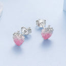 925 Sterling Silver White Gold Plated Enamel Earrings-3