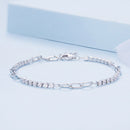 925 Sterling Silver Bracelet with Pavé Setting CZ, Platinum Plated, 14.5+3cm, for Women-3