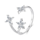 925 Sterling Silver Pavé Setting CZ White Gold Ring for Women-1