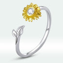 925 Sterling Silver Ring with Pavé Setting CZ, 0.1cm Width, Flower Design for Women-3