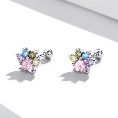 925 Sterling Silver Earrings with Pavé Setting and CZ - 0