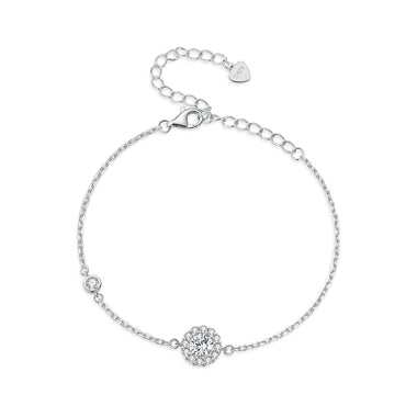 925 Sterling Silver Moissanite 0.5ct Bracelet with Pavé Setting for Women - 0