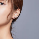 925 Sterling Silver Earrings with Pavé Setting CZ - 2.9*0.7cm-7