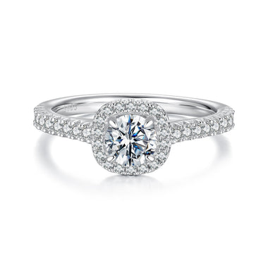 925 Sterling Silver Moissanite 0.5 Carat Ring for Women - Size 6 - 0