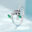 925 Sterling Silver Enamel White Gold Pave Set CZ Ring-2