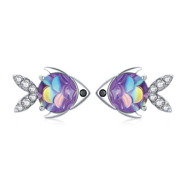 925 Sterling Silver Earrings with CZ and Resin, 0.8*1.2cm
