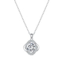 925 Sterling Silver Moissanite Pendant Necklace for Women, 39+5cm, Platinum Plated-1