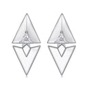 925 Sterling Silver Earrings with White Gold Plating and CZ-1